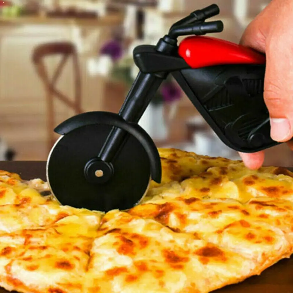 

Pizza Knife Stainless Steel Motorcycle Cutter Cake Scissors Wheels Ideal Pies, For Pizza, Accessory Waffles Tools Kitchen U1W7