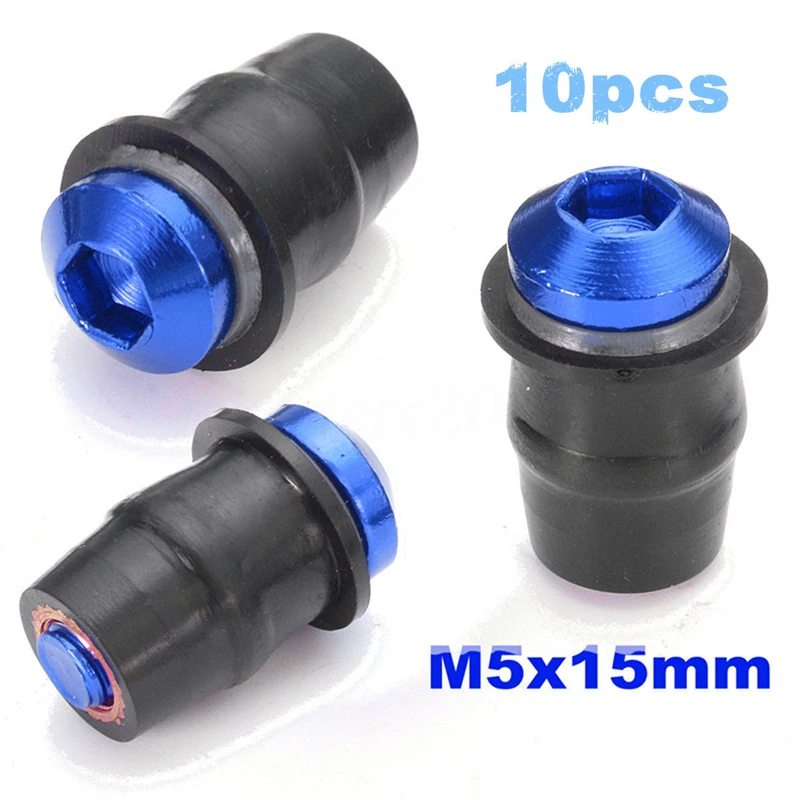 10 шт. M5X15mm алюминиевый Мотоцикл ветрового стекла обтекатель хорошо болт с гайкой винт высокого качества аксессуары часть подходит для автомобилей
