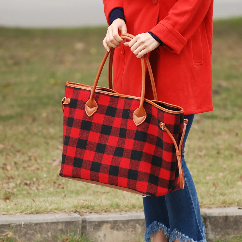 Plaid PU tot bag (11)