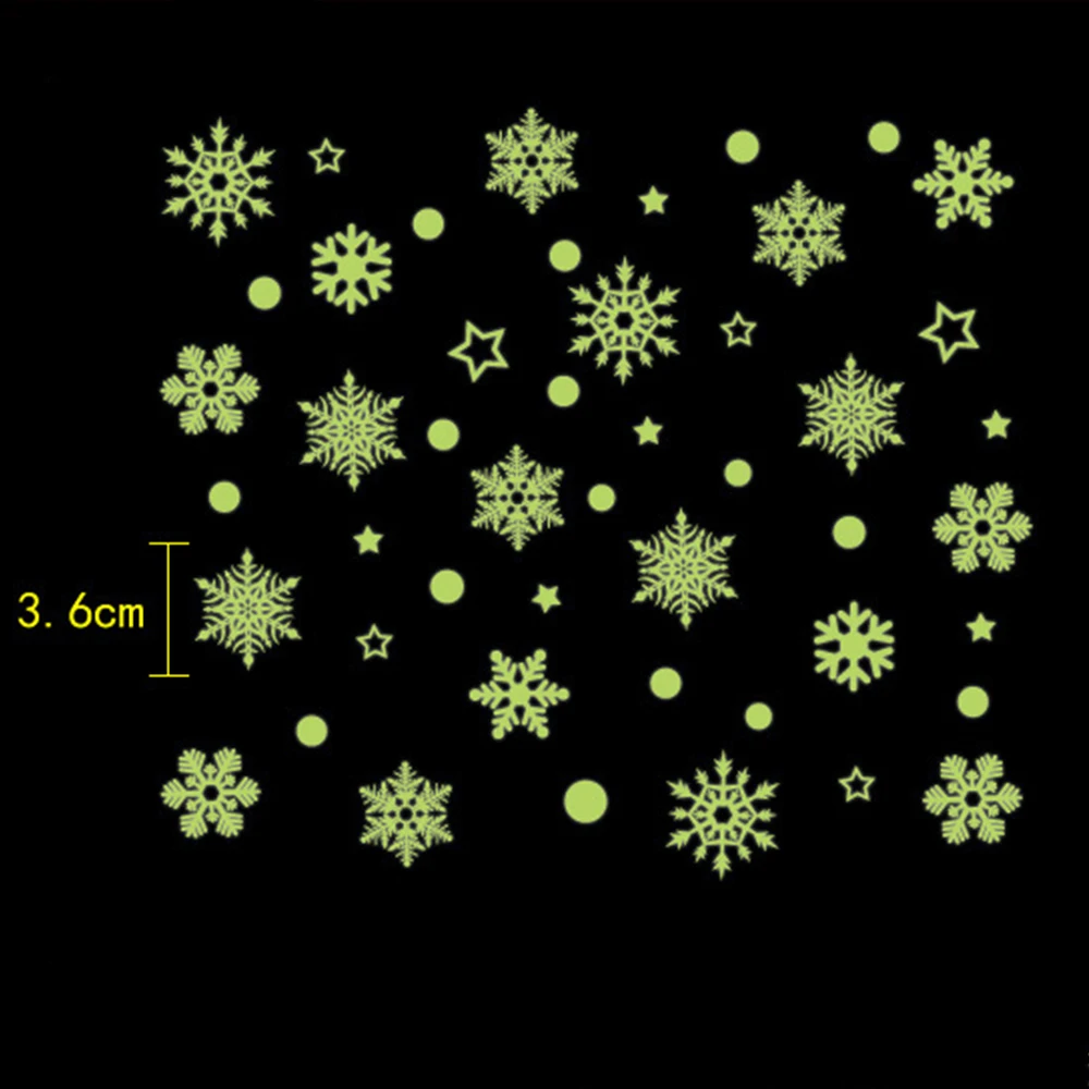 1 шт новогодний Рождественский Декор 21*24,5 см домашний люминесцентный фон снежинка декоративная наклейка съемная