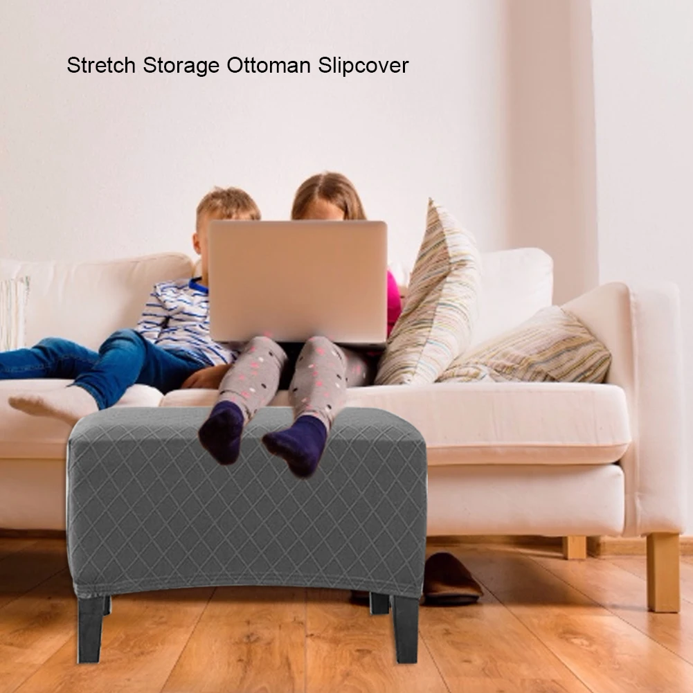 Высокое качество Ottoman Slipcover Протектор Эластичный табурет для ног чехол для дивана нескользящий спандекс чехол для ног стул мебель