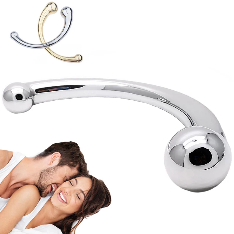 Double Ended Stainless Steel G Spot Wand Massage Stick Pure Metal Penis P-Spot Stimulator Anal Plug Dildo Sex Toy For Women Men | Красота и