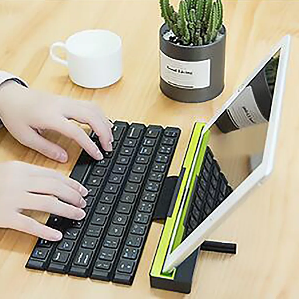 R4 64 Keys Reel Portable Mini Folding Bluetooth Keyboard Foldable Wireless Keypad For Tablet Iphone Laptop Smartphone#T30G