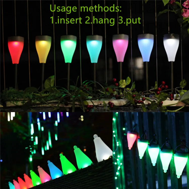 6pack RGB Colorful Solar Garden Light Outdoor Landscape Decorations For Pathway Patio Lawn Fence Yard Waterproof Insert Hang Put