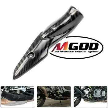 

Motorcycle Exhaust Middle Link Pipe Carbon Fiber Heat Shield Cover Moto Anti-Scalding Shell For Kawasaki Z900 2017 2018 2019