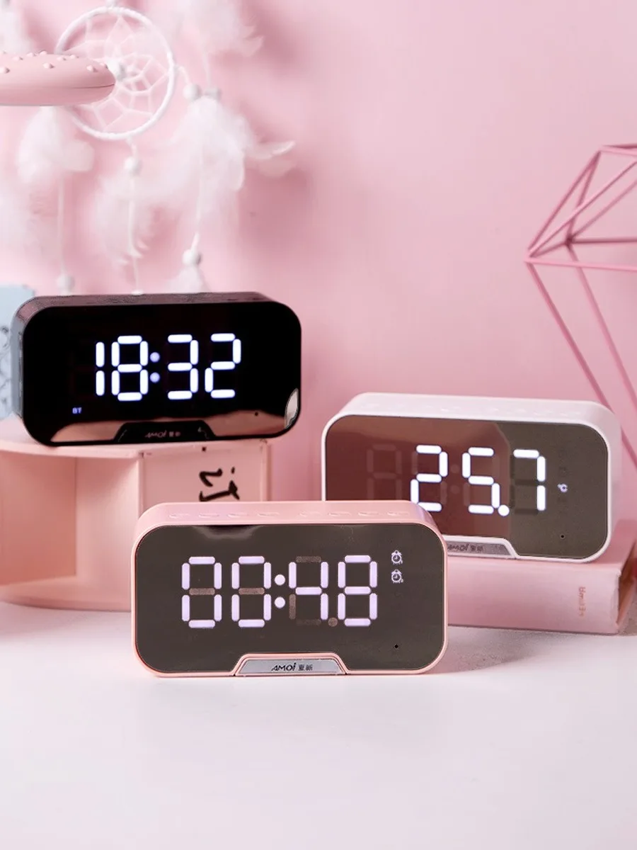 

Digital Alarm Clock Radio with Bluetooth Speaker Alarm Clock Digital Wecker Digital Sleep Led Backlight Led Monitor LED HH50NZ