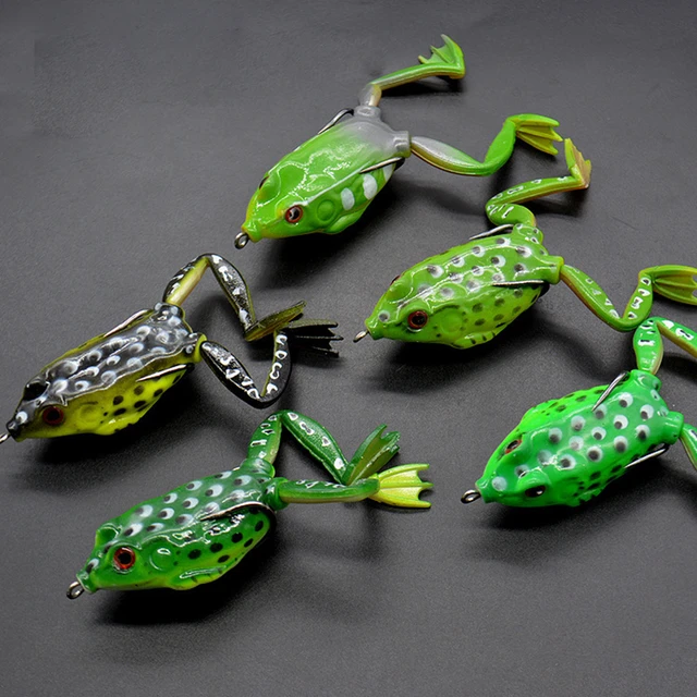 10pcs Frog Soft Lures 5.5cm 12.5g Topwater Bass Fishing lures lots  Crankbaits
