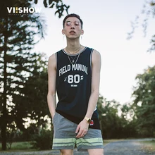 Бренд VIISHOW, повседневные мужские майки, хлопковые мужские майки с круглым вырезом, мужские майки без рукавов, летняя одежда без рукавов, мужские BC1380182-X