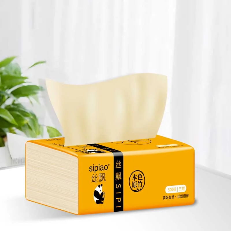 8 Bags Of Bamboo Pulp Tissue Paper Environmental Protection Recycled Paper Household Napkins 300 Sheets / Pack Toilet