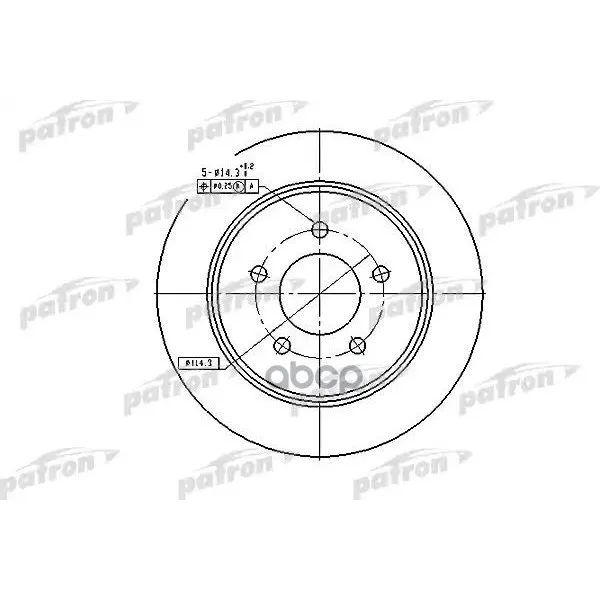 Диск Тормозной Задн Chrysler: Town& Country-03, Voyager 97-03 Dodge: Caravan 97-03 Plymouth: Voyager PATRON арт. PBD7003