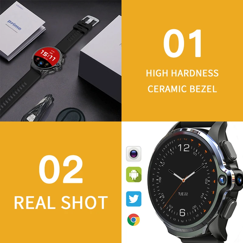 Смарт-часы KOSPET Prime, 3 ГБ, 32 ГБ, 1260 мА/ч, батарея, двойная камера, Face ID unclok, 1,6 дюймов, 4G, Android, gps, Bluetooth, умные часы для мужчин