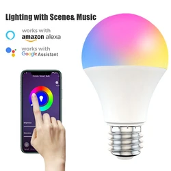 LED Smart Light Bulb 20W E27 B22 RGB Color Changing Dimmable Wifi Bulb Lamp Siri Voice Control Work with Alexa Google For Home
