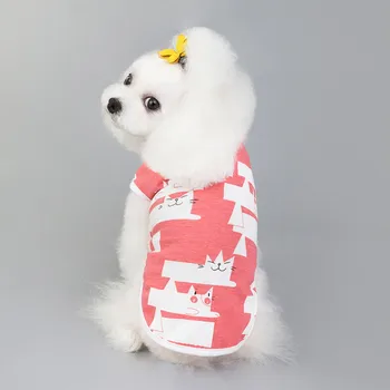 

Cute Cartoon Dog Vest Puppy Cat T Shirt Sleeveless Puppy Clothing Dogs Clothes for Chihuahua Teddy Yorkie T Shirts Clothing