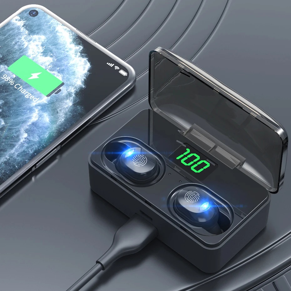 TWS Bluetooth 5.1 Earphones 4200mAh Charging Box Wireless Headphone 9D Stereo Sports Waterproof Earbuds Headsets With Microphone