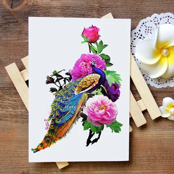 

Waterproof Temporary Tattoos Stickers Chinese peacock Arm Tattoo Flash Water Transfer Tattoos fake tattoos for women men #564