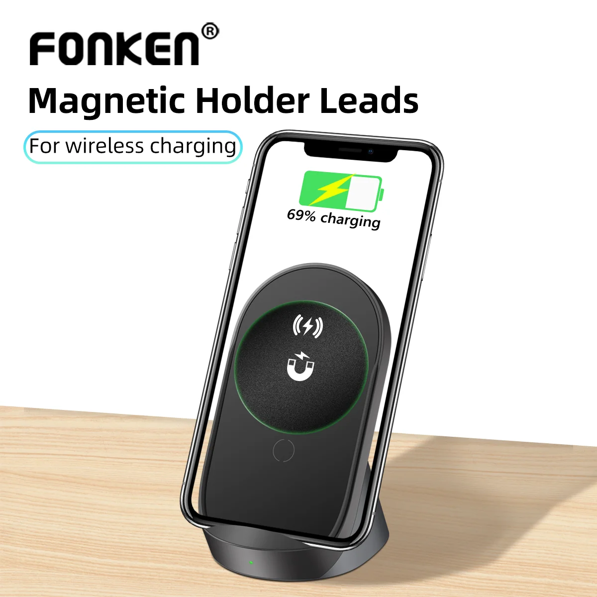 FONKEN Magnetic Metal Plate For Car Phone Holder Wireless Charging  Compatible Iron Sheet Disk Sticker Wireless Charger Available