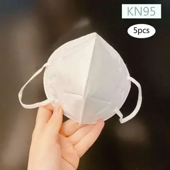 

5pcs KN95 Protective Fold Face Mask Anti-dust Proof Filter Cover PPE Labor Protection Safety Respirator Anti-fog mask for adults