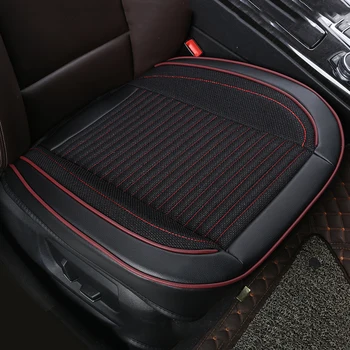 

PU Leather Car Seat Cover Cushion Black Front Cover 1PC Soft Practical
