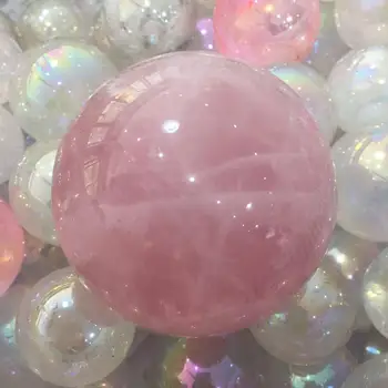 

Large Pink Crystal SPHERE NATURAL SPECIMEN ROSE QUARTZ BALL Natural Crystal Healing Stone Reiki 5-6cm