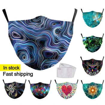 

Face Mouth Mask Women Mondkapjes Fashion Washable Fabric Masks 3D Pattern Outdoor Reusable Face Cover