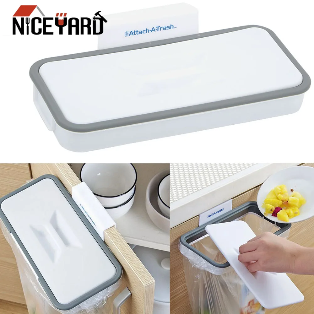 

Square Garbage Bag Holder Trash Bag Holder Kitchen Garbage Bag Cupboard Door Back Hanging Drawer Storage Rack Trash Rack