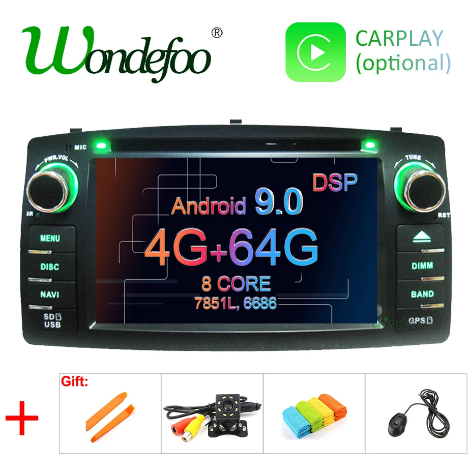 Excellent Android 9.0 DSP 4G 64G 2 din Car GPS Radio for Toyota Corolla E120 BYD F3 Multimedia Navigation Stereo DVD Player Head Unit 0 Excellent Android 9.0 DSP 4G 64G 2 din Car GPS Radio for Toyota Corolla E120 BYD F3 Multimedia Navigation Stereo DVD Player Head Unit 0