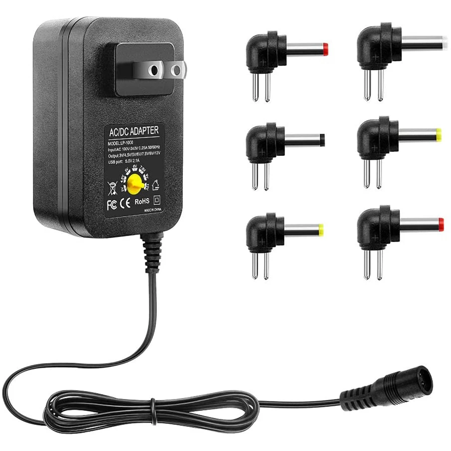 

DC 5V Universal Power Supply Power Adapter Multi Voltage 3V 6V 7.5V 9V 12V Transformer Electric Adapter Converter Cable Plugs
