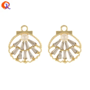

Cordial Design 50Pcs 17*19MM Rhinestone Pendant/Jewelry Accessories/Shell Shape/Imitation Pearl/DIY/Hand Made/Earring Findings