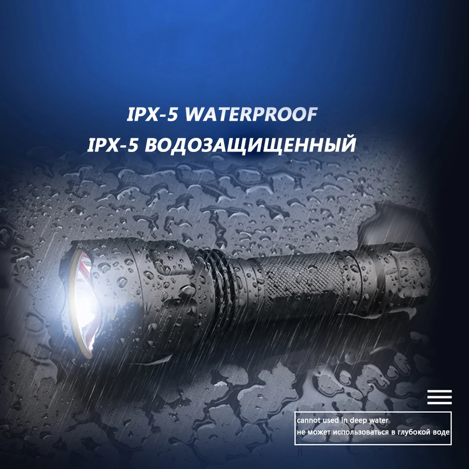 XHP50.2 светодиодный тактический светильник-вспышка, мощный Xlamp, водонепроницаемый фонарь T6/L2, охотничий светильник, 5 режимов, аккумулятор 1*18650