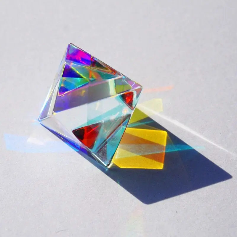Cube Optical Prisma Photography with Hexahedral Prism Home Decoration Prism Glass Optical Cube Color Prism