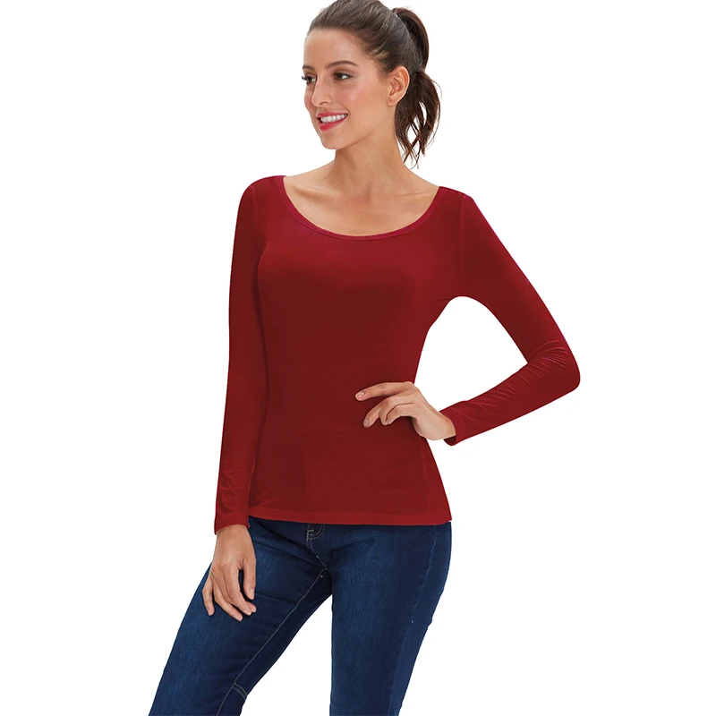 color 59 ( 1 pc) 2 шт./3 шт. в упаковке, вискоза, спандекс, джемпер, женская блузка с длинным рукавом, эластичная Удобная майка A0305 - Цвет: color 59 ( 1 pc)