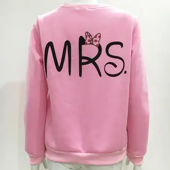 

Casual Men Women MR MRS Print Long Sleeve Round Neck Cotton Sweatshirt Hoodie