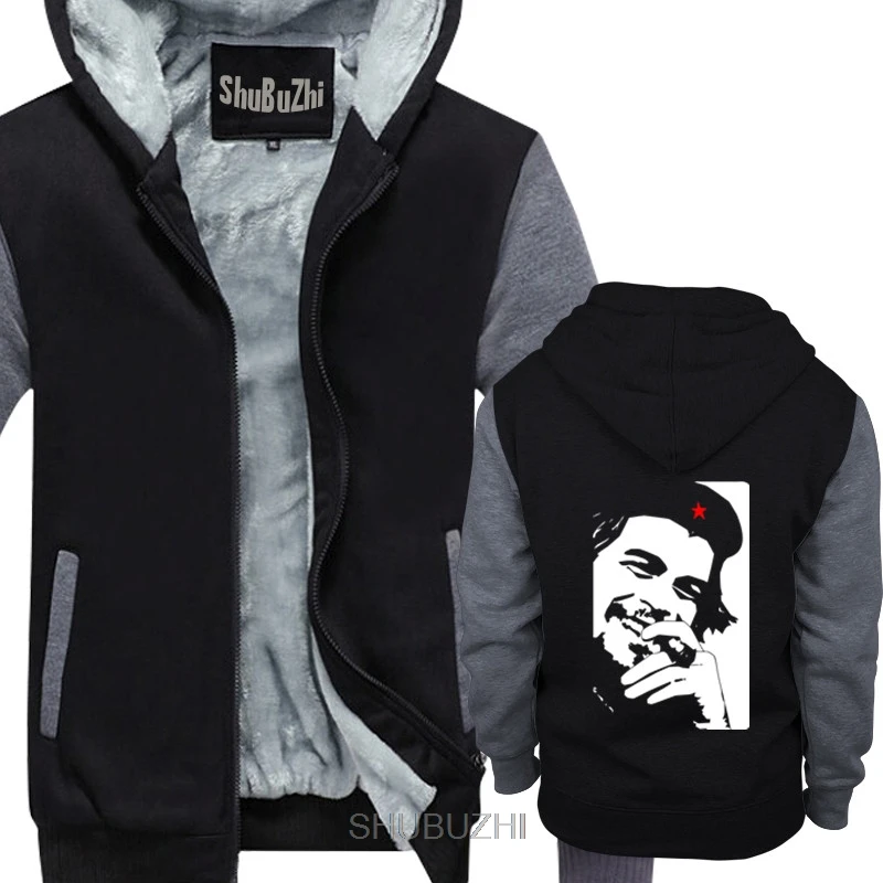 Повседневные мужские плотные толстовки с логотипом Che Guevara, винтажные S-5XL,, Мужская толстовка с модным принтом, толстовка sbz6317 - Цвет: black grey