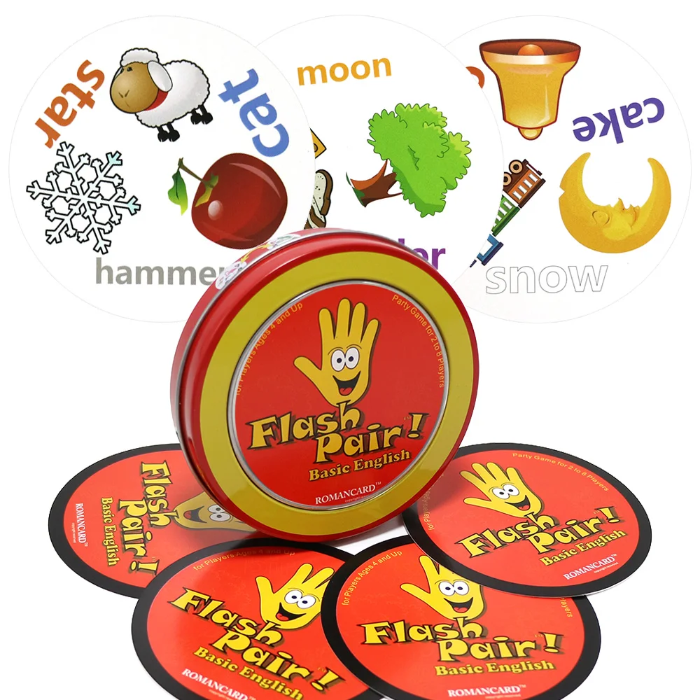 Cards Games Flash Pair En Word With Metal Box Divination Board Games For Party Fun Toys Card