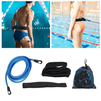 

4M Swimming Bungee Training Swimming Resistance Cord Safety Traction Rope Exerciser Rope Belt Swimming Pool Fitness Accessories