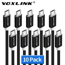 VOXLINK Micro USB упаковка из 10 шт. кабель USB 5V 2.4A зарядный кабель для передачи данных мобильный телефонный кабель для зарядки и передачи данных для samsung S8 9 Huaiwei Xiaomi mi8 Meizu LG