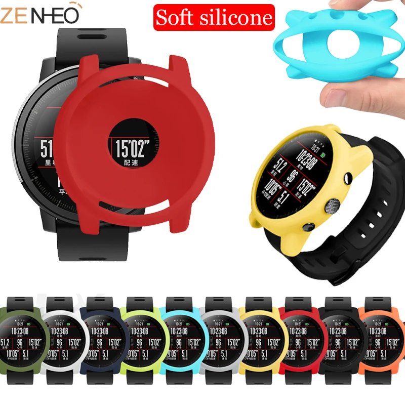 Мягкий чехол защитная рамка для Xiaomi Huami Amazfit 2/2S Stratos Watch цветной сменный защитный