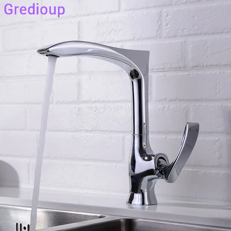 Kitchen Water Faucet Stream Deck Mount Kitchen Sink Taps Hot Cold Mixer Faucets Home Improvement
