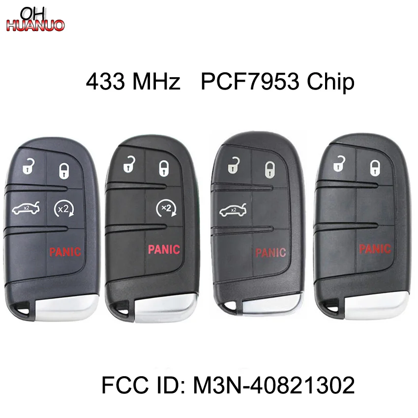 2+1 / 3+1/ 4+1 Button Smart Remote Key Fob 433MHz PCF7953 for Fiat 500 500L 500X Jeep Compass Renegade FCC ID: M3N-40821302 | Автомобили и