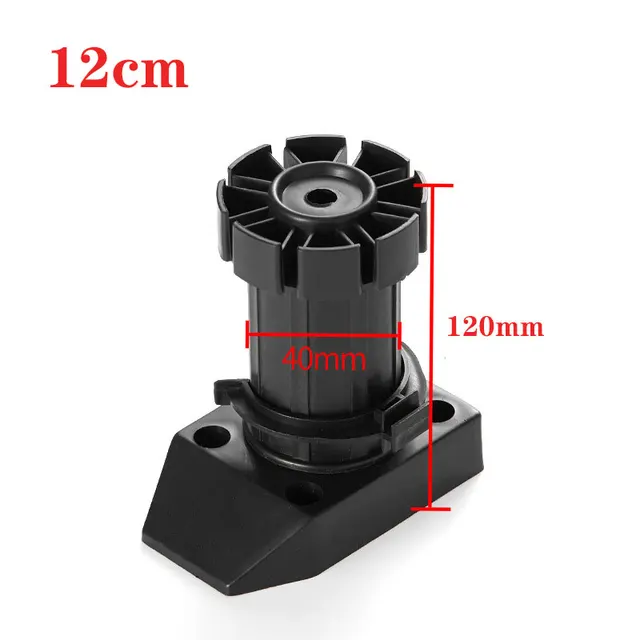 2021 New 4pcs Adjustable Height Cupboard Foot Cabinet Leg，for furniture Kitchen Bathroom sofa legs furniture Replace feet B-black-12cm