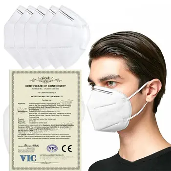 

50pcs Respirator Valve face mask 5 Layer anti dust face masks Protective Masks PM2.5 Safety mask freeshipping