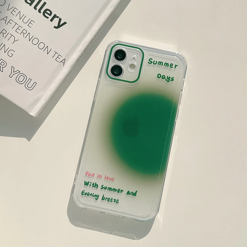 Retro Sweet Summer Green Art Japanese Phone Case For Iphone 13 11 12 Pro Max Xs Max Xr 7 8 Plus 7plus Case Cute Clear Soft Cover Mobile Phone Cases Covers Aliexpress