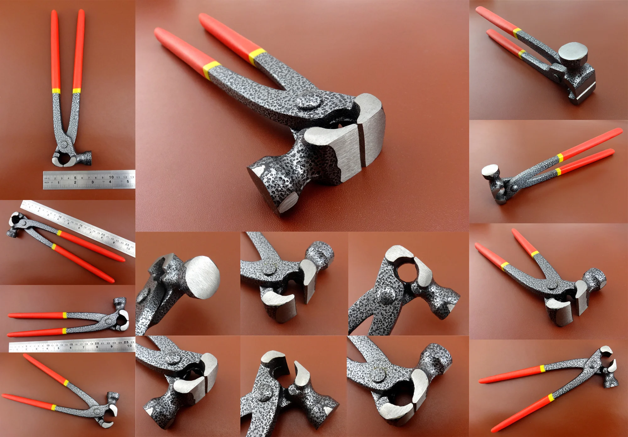 9.8" Leather Craft Cobbler Shoemaker Multi Pliers Cutter Pincers Hammer 2in1 Tool-Knife Cutter Punch Chisel Needle Edger Creas