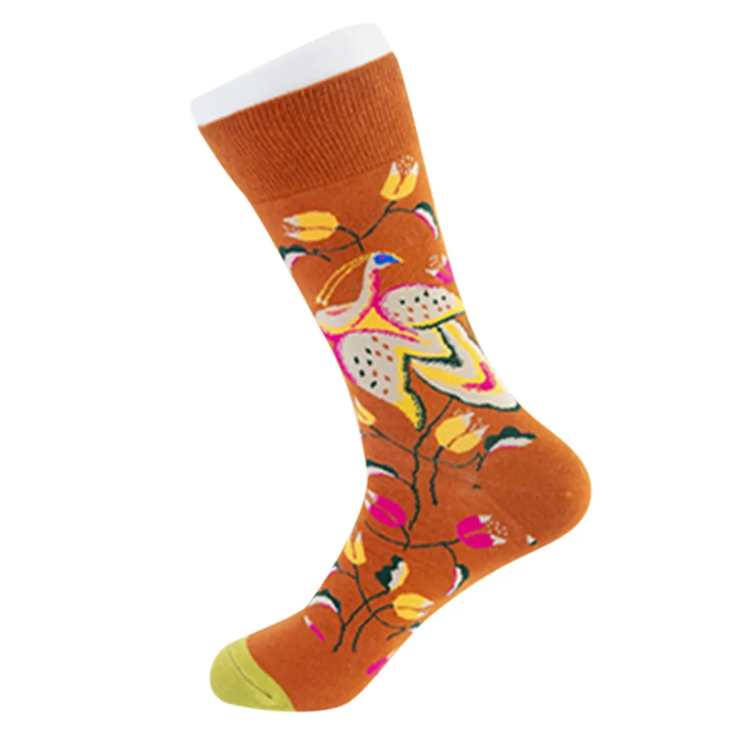 Цветные осенние женские модные повседневные хлопковые носки skarpetki damskie, зимние calcetines mujer harajuku, забавные meias