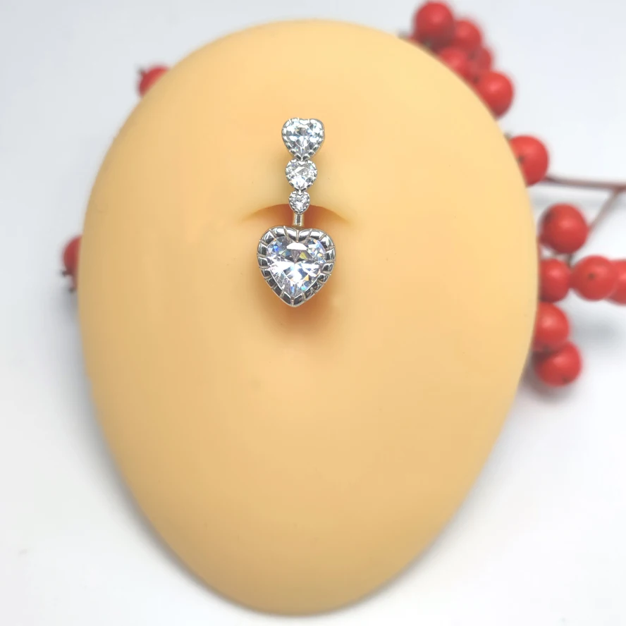 

Новое поступление, бриллиантовая Серебряная Бриллиантовая штанга, ювелирные изделия для пирсинга пупка с фианитами