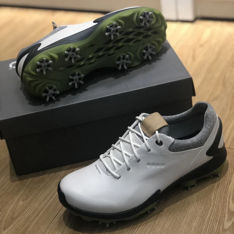 

Professional Spikes Golf Shoes Men White Anti Slip Walking Shoes Outdoor Genuine Leather Golf Sneakers Male Athletic Footwear