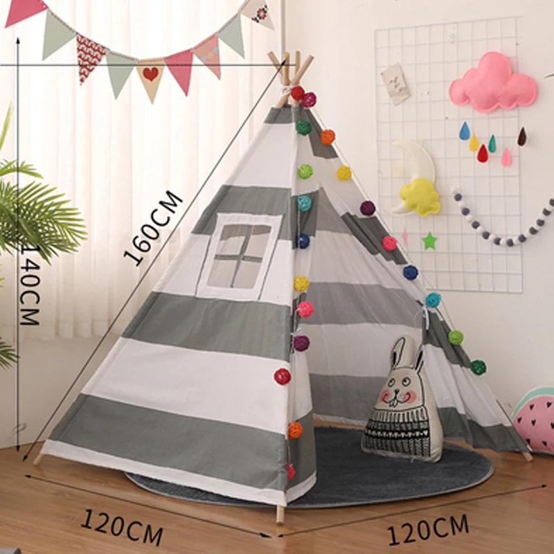 1.6M Tents Cabana Tipi Infantil Baby Kids Play Teepee Castle Carpet Mats Toy Portable Wigwam House For Children | Игрушки и хобби