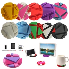 Multifunzione Supporto Del Telefono Da Tavolo Zerbino Tazza Del Silicone Pad Scrivania Penna Carta Tazza di Staffa di Supporto Coaster VS Del Basamento per il Telefono Pad stander(China)