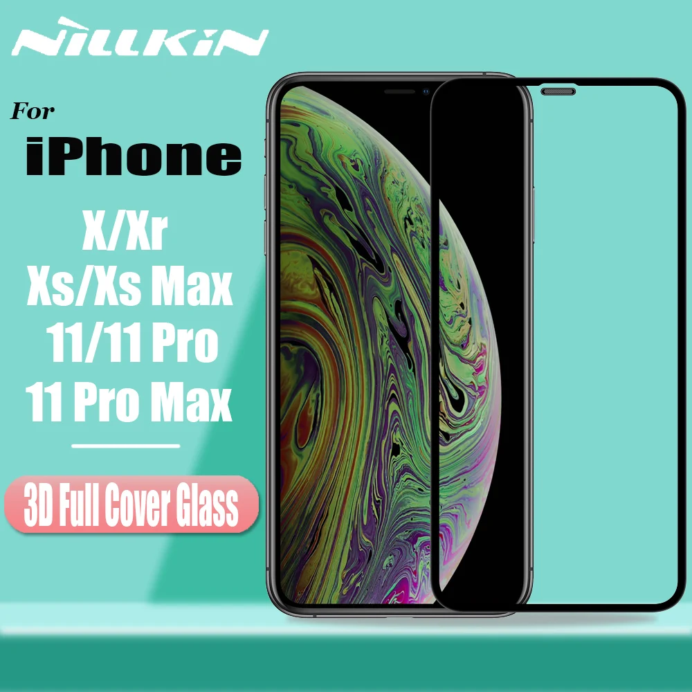Pаспродажа Nillkin для iPhone 11 Pro Max X XS Max XR Закаленное стекло экран протектор 3D CP + MAX полное покрытие защитное стекло пленка