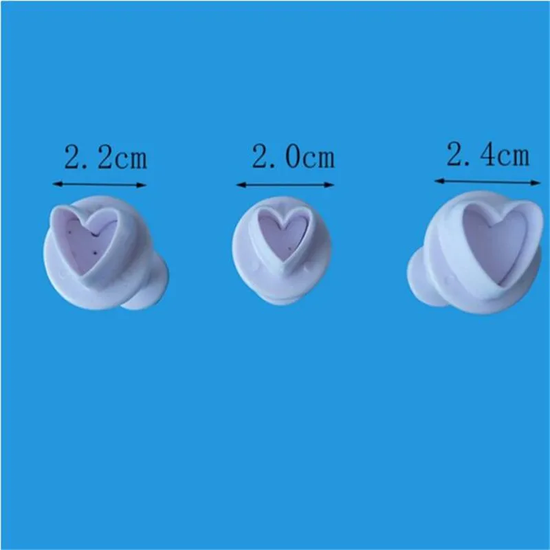 Kitchen Accessories Heart Cake Decorating Tools Cake Sugar Sugarcraft Plunger Cookie Cutter Diy Mold xmas Baking 3Pcs/Set